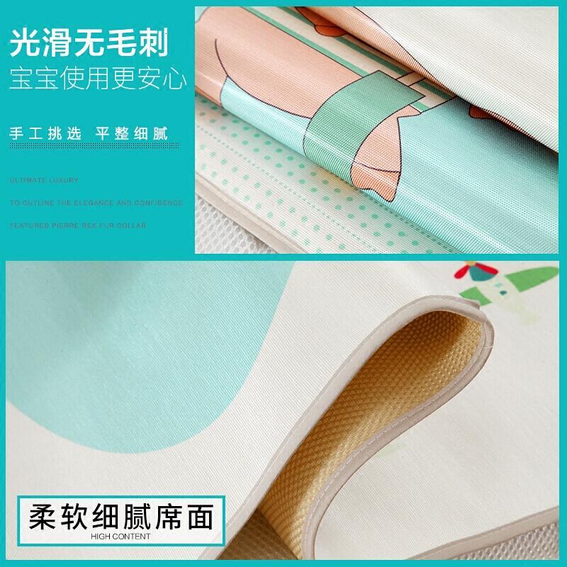 婴儿凉席冰丝席儿童凉席幼儿园夏季午睡透气儿宝宝床席子萌萌猪-冰丝凉席+荞麦壳枕头(120*60)其它