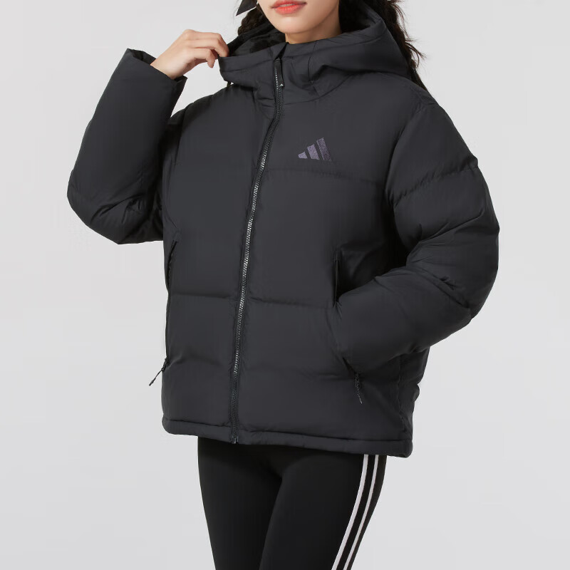 阿迪达斯 (adidas)女装 新款舒适百搭防风保暖运动休闲连帽羽绒服外套 JV6191 ZP高清大图