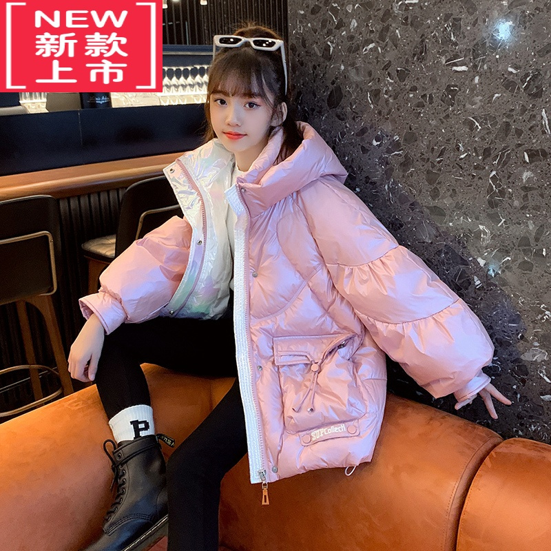 可莉允女童羽绒棉衣2022新款冬装中大儿童加厚棉服12岁中长棉袄免洗冬季