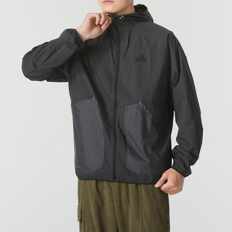 adidas阿迪达斯男装新款梭织夹克外套健身跑步运动服JI8658 ZP高清大图