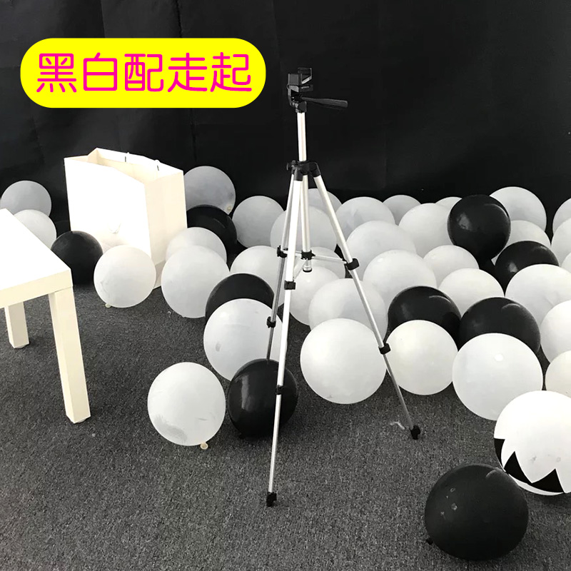 家柏饰(CORATED)加厚哑光黑色白色气球 100个装生日派对黑白汽球拍摄道具布置装饰高清大图