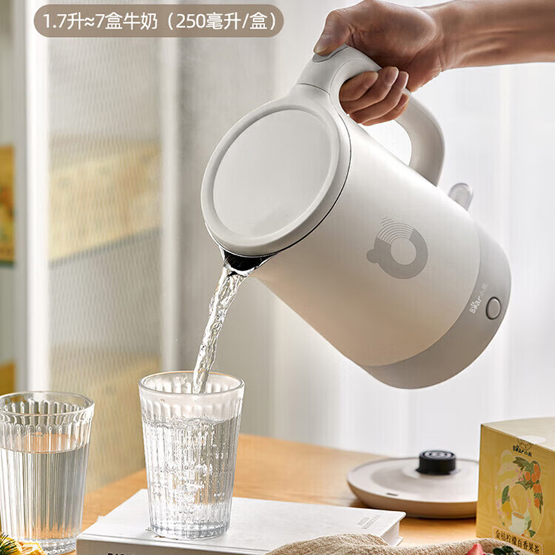 小熊电热水壶1.7升大容量304不锈钢无缝内胆ZDH-Q17U7高清大图