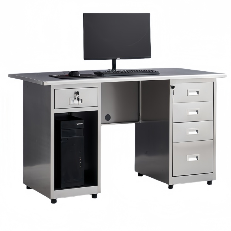 攸形201不锈钢办公桌1200*600*750mm台高清大图