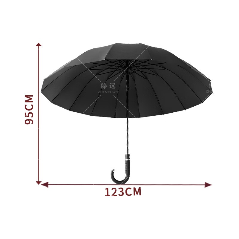 臻远 ZY5092401 直杆伞 70cm*16k (单位:把) 黑色高清大图