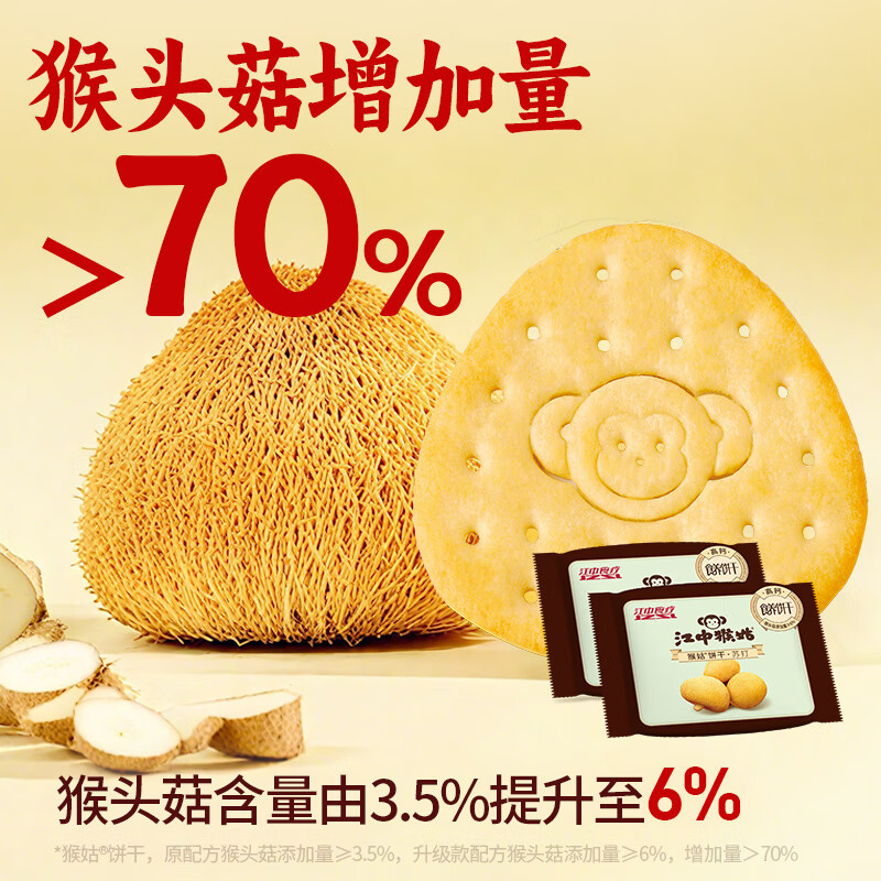 江中猴姑 原味苏打猴姑饼干 15天720g/盒.高清大图
