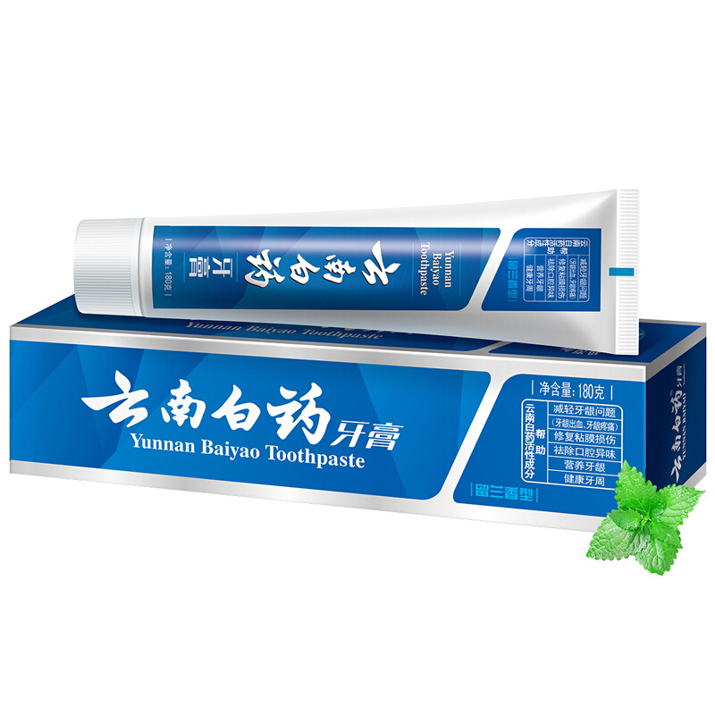 云南白药牙膏留兰香型 180g单支装