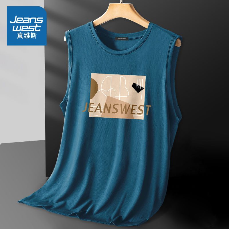 真维斯无袖t恤男夏季美式运动篮球健身宽松坎肩大码冰丝网眼背心