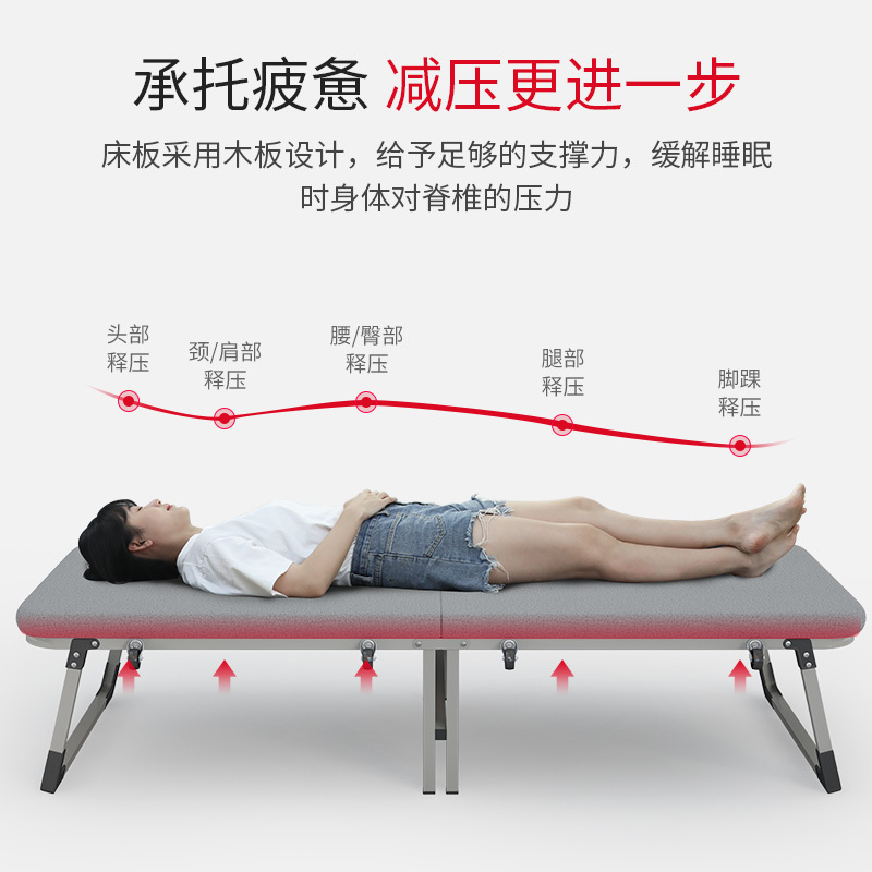 瑞仕达折叠床板式单人家用陪护午休床办公室午睡床简易硬板木板床