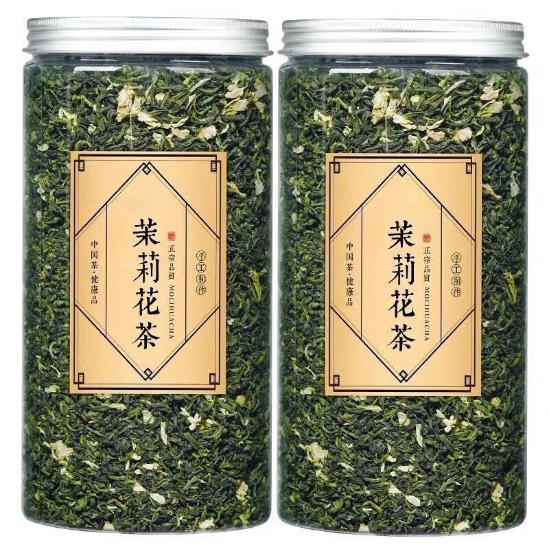 八闽东华2024新茶茉莉花茶横县玉螺小龙珠花草茶叶罐装散装500克