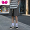 七斓休闲短裤男夏季港风潮牌宽松运动裤百搭直筒中裤高街潮流五分裤子
