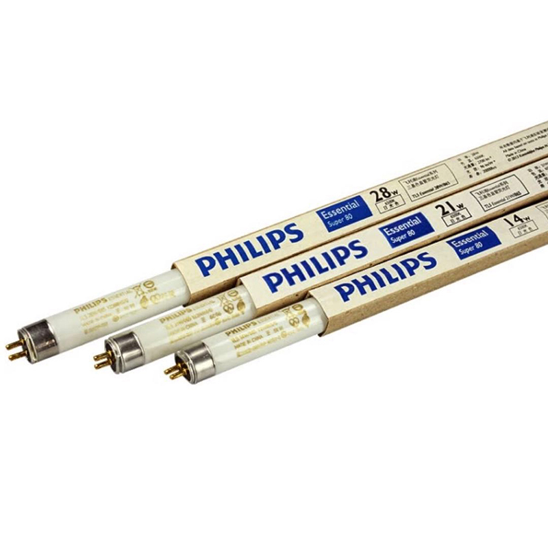 飞利浦(Philips) T5 三基色荧光灯管 21W/865 白光 40根 0.9mm(含针)(单位:件)