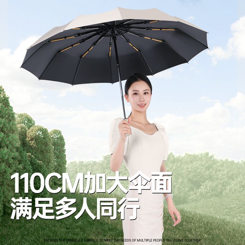 72骨雨伞男折叠全自动伞女学生大号防晒晴雨两用太阳伞ins遮阳伞高清大图