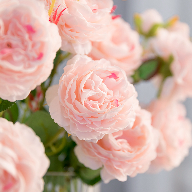 三维工匠洋牡丹仿真花室内假花干花玫瑰花绢花束餐桌花摆设客厅装饰花摆件