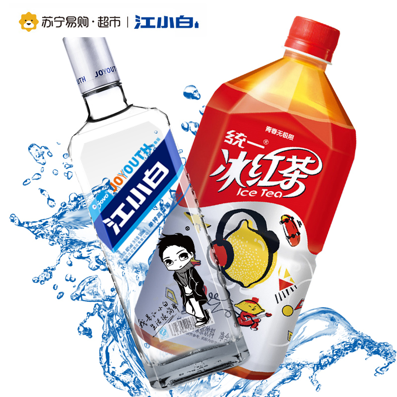 40度江小白青春版500ml得统一冰红茶1L*