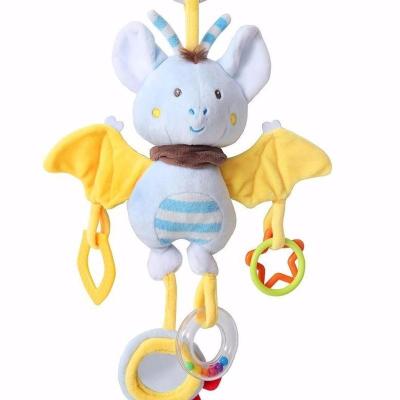 蓝色蝙蝠床挂 宝宝益智安抚玩偶多功能动物床铃床挂推车挂件宝宝布玩公仔