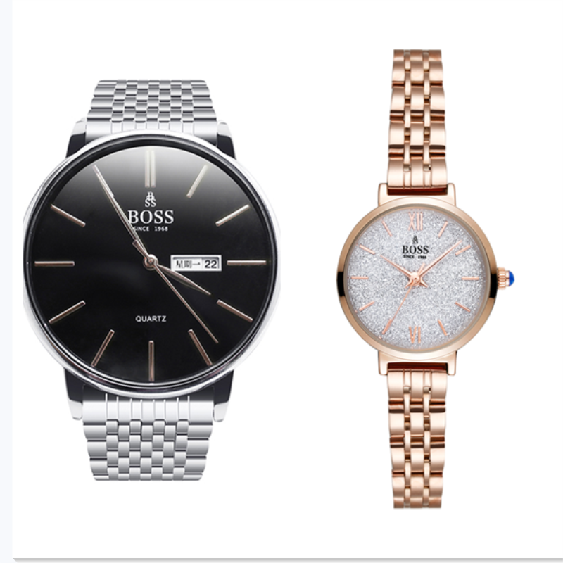 boss手表时尚情侣系列三针石英机芯时尚腕表套装 参数