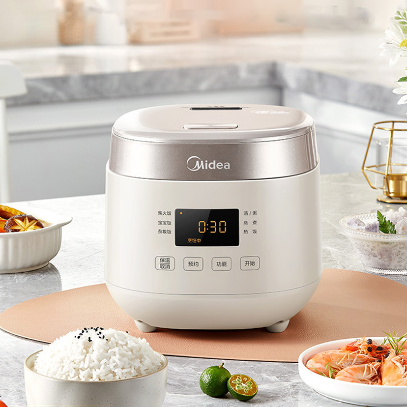 美的(Midea)电饭煲MB-RC201S电饭锅2升不锈钢0涂层不粘内胆家用多功能煮饭锅