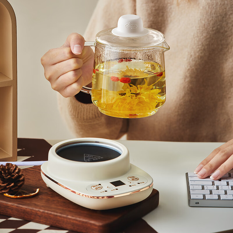 小熊(Bear)0.4L迷你养生壶养生杯煮茶器办公室小型分体式全玻璃YSH-D04C6高清大图