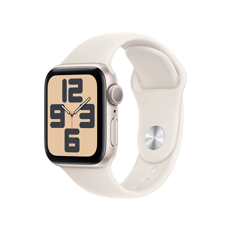 MXF43CH/B Apple Watch SE GPS 40 毫米星光色铝金属表壳 星光色运动型表带-S/M