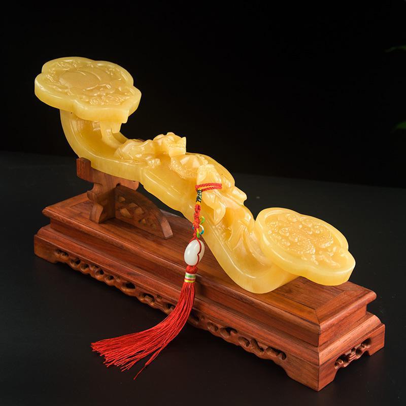 摆件玉如意客厅玄关风水镇宅摆设开业乔迁送礼_玉如意