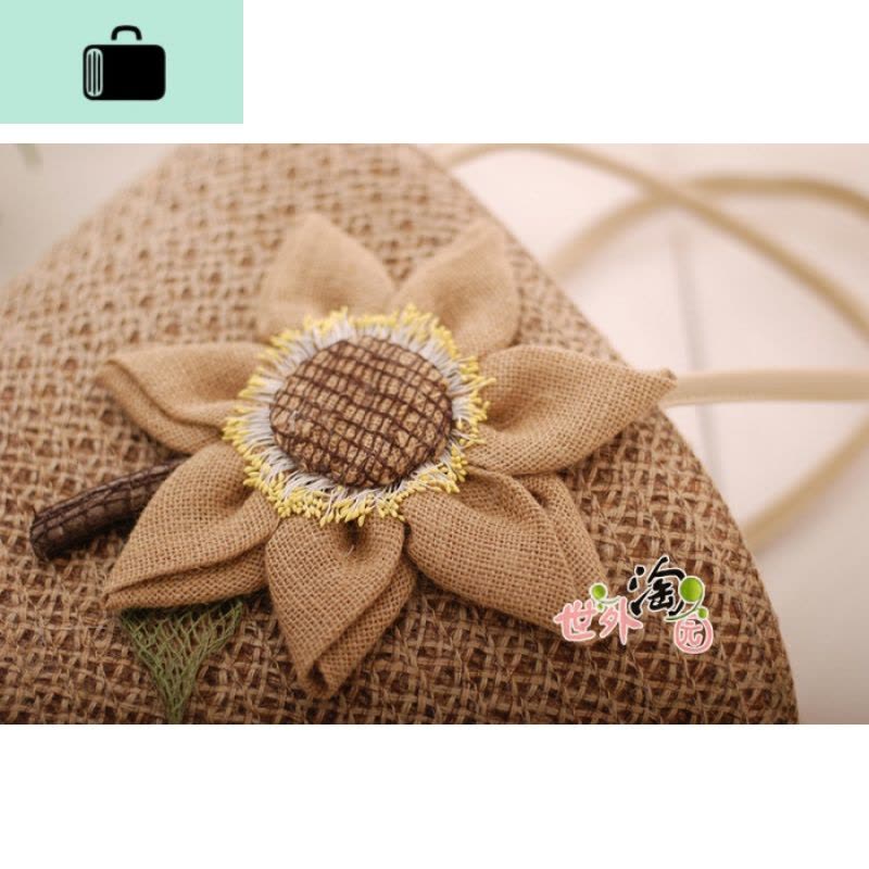 包包女2019新款原创设计潮单肩女包向日葵编包编织包包沙滩NEW LAKE女士单肩包图片