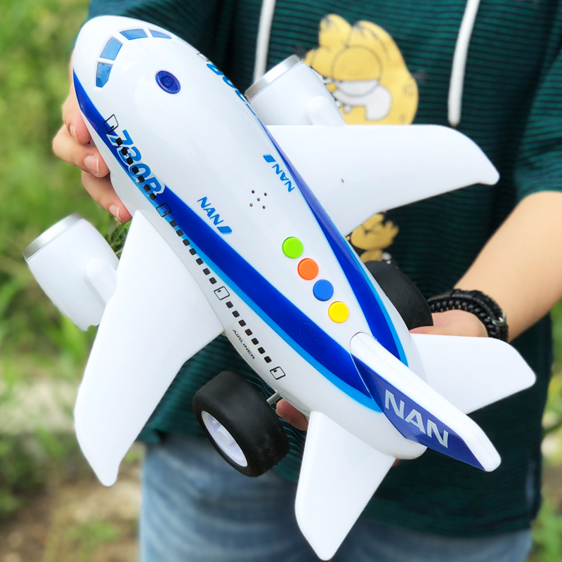 儿童玩具飞机超大号惯性客机直升飞机男孩宝宝音乐玩具车模型 客机W710B+绿迷彩吉普W390高清大图