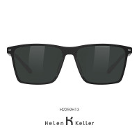 海伦凯勒新款墨镜男运动防紫外线太阳镜H2259H13 全绿片+半光哑黑框【王一博同款】