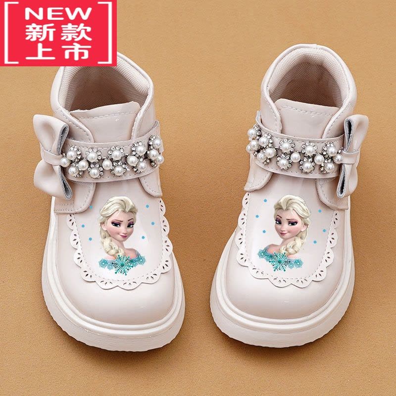 可莉允女童鞋儿童短靴2022秋冬新款宝宝小公主靴子玛丽珍单靴加绒图片