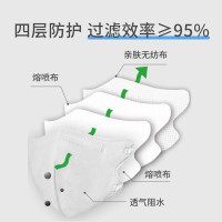 海氏海诺 一次性kn95口罩 独立包装 防尘口罩 白色