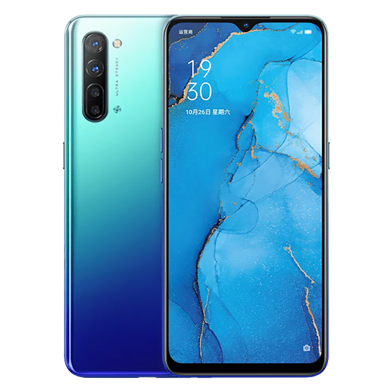 [二手9成新]OPPO Reno3 蓝色星夜 8G+128G 全网通安卓手机6.4英寸屏天玑1000L双卡备用5G手机高清大图