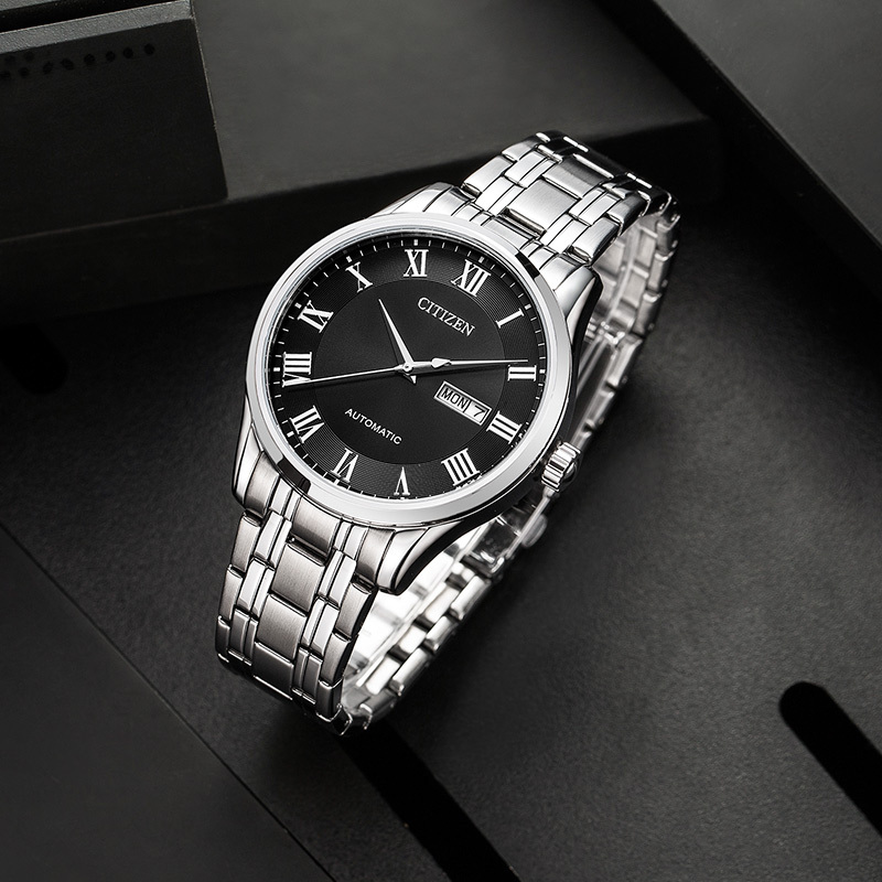 西铁城(CITIZEN)手表 自动机械不锈钢黑盘男表NH8360-80EB