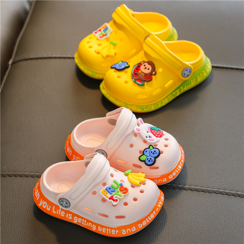 儿童洞洞鞋夏男女童可爱防滑软底宝宝婴幼儿中小童小孩包头凉拖鞋
