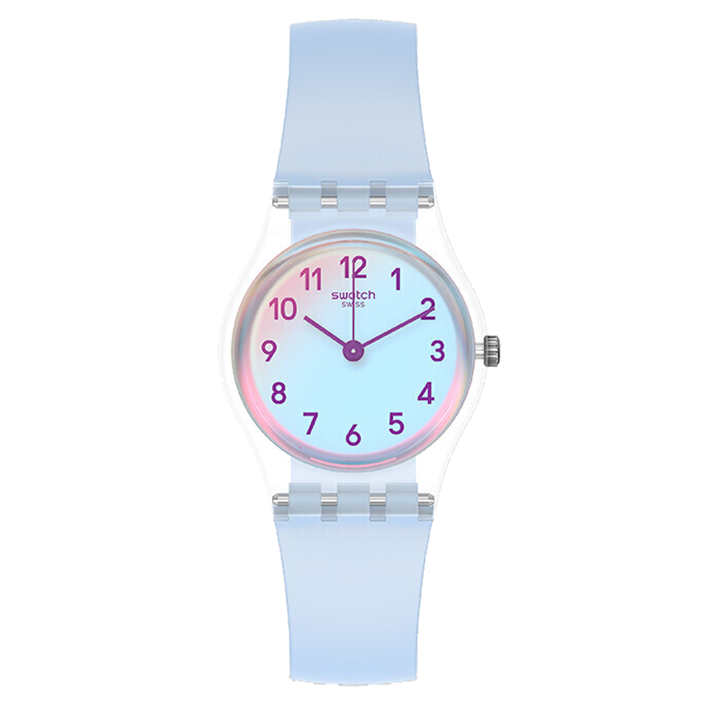 Swatch斯沃琪瑞士手表活力冰蓝指针式防水石英女表小表盘 LK396 LK396
