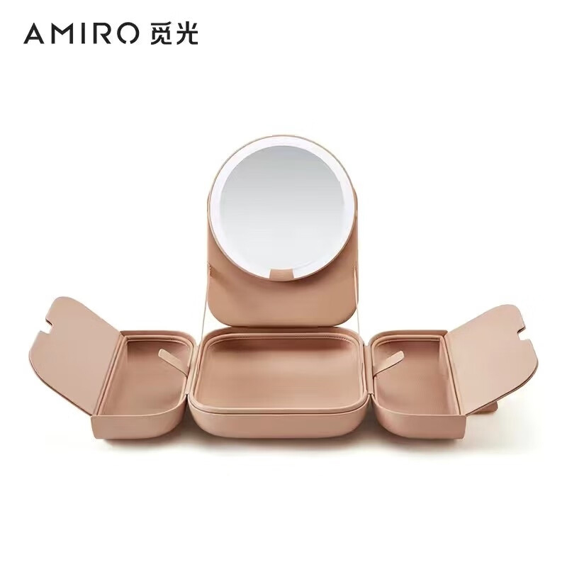 觅光包包化妆镜带灯Led随身便携可折叠梳妆镜子AML115J/K(颜色随机)高清大图