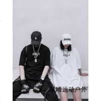 国潮嘻哈2019夏季新款女短袖T恤情侣宽松五分袖oversize上衣男