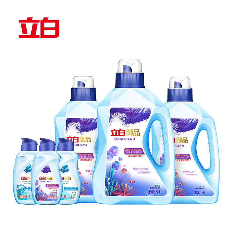 立白 海洋精华至彩炫白洗衣液家庭组合6件套4240g