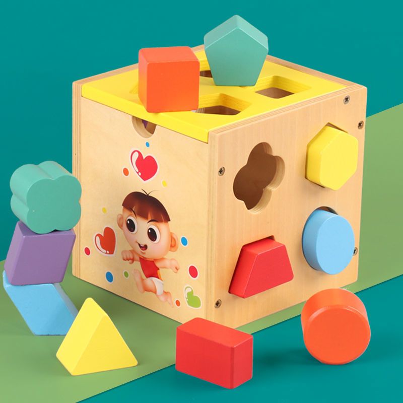 宝宝积木拼装玩具益智力动脑儿童早教数字形状配对12岁半3男女孩宝宝