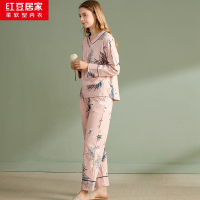 红豆居家女士纯棉印花套头居家福套装
