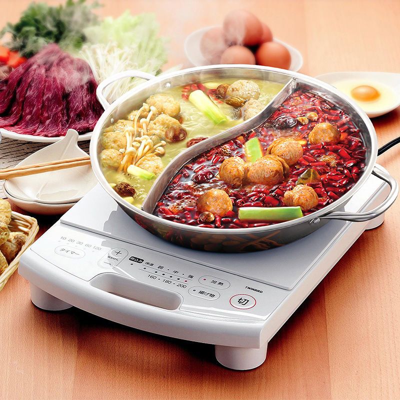 鸳鸯锅电磁炉专用不锈钢加厚火锅盆火锅锅电火锅子母锅涮火锅锅具