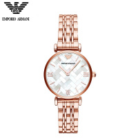 阿玛尼(EMPORIO ARMANI)AR11110 石英表 女 新款腕表防水石英表编织尼斯表带女士手表 全球联保2年