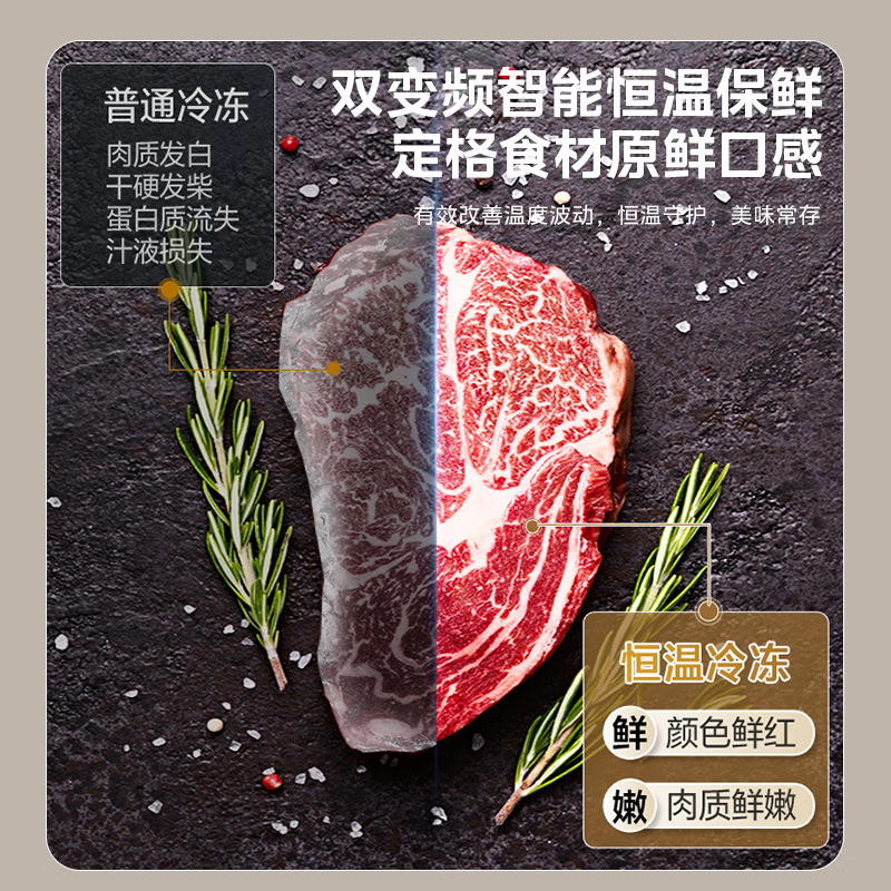 华凌对开门冰箱HR-640WKPB星烁银 608升风冷变频 1级能效电脑控温 LED数码显示 自动除霜PCM面板高清大图