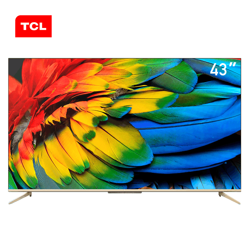 TCL 官方旗舰 43D9(43英寸)吋 4K超薄高清LED 35核金属边框HDR护眼 网络远场语音教育平板电视 金色图片