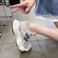 拉夏贝尔高级感老爹鞋女2022欧货炸街鞋子ins潮百搭厚底阿甘运动女鞋