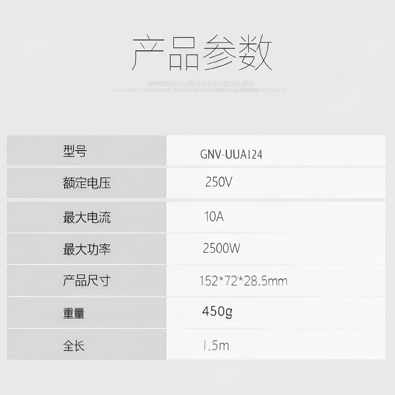 公牛(BULL)GNV-UUA124插排白色/1个高清大图