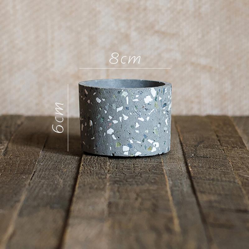 家柏饰(CORATED)水磨石混凝土 花盆花器 几何形体自由组合 创意设计艺术 J(底无孔,需打孔请备注) 大