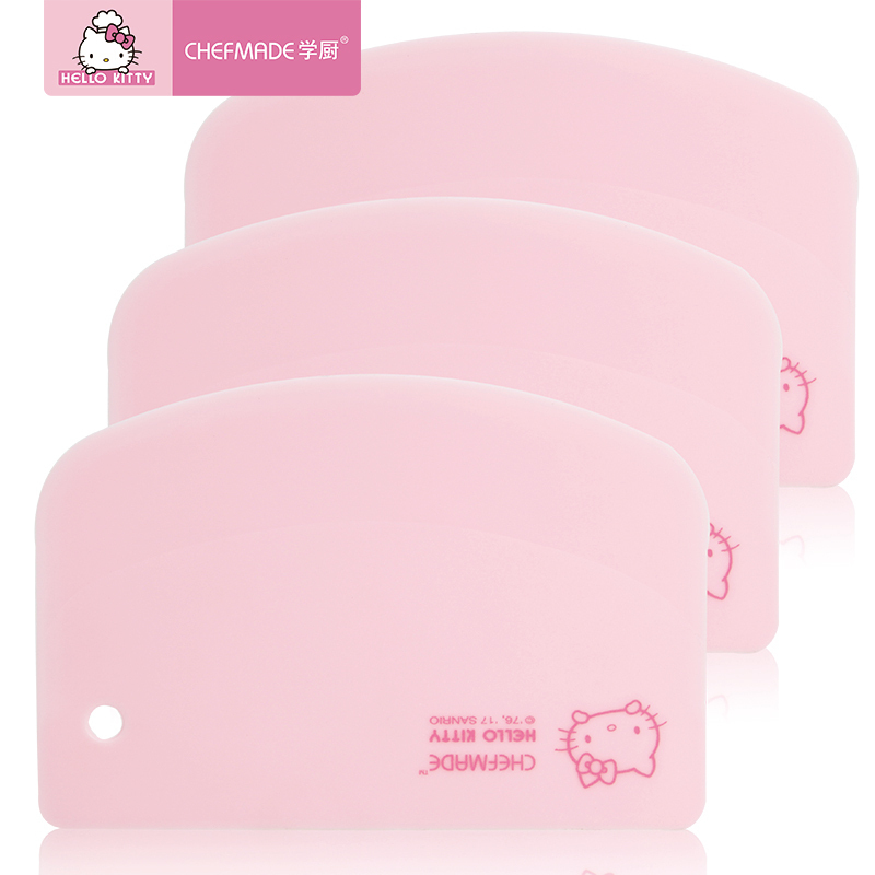 学厨 HELLO KITTY正版授权 凯蒂图案拱形刮板 刮刀 塑料吐司馒头面团切刀 家用烘焙工具 不伤模具 KT7005