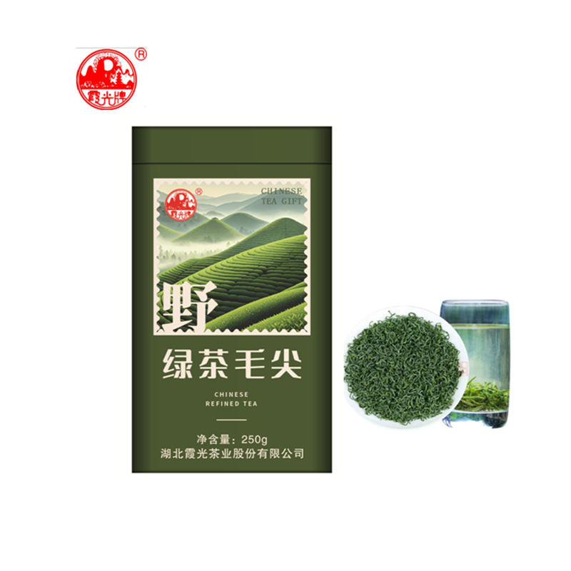 霞光牌 绿茶毛尖250克罐高清大图
