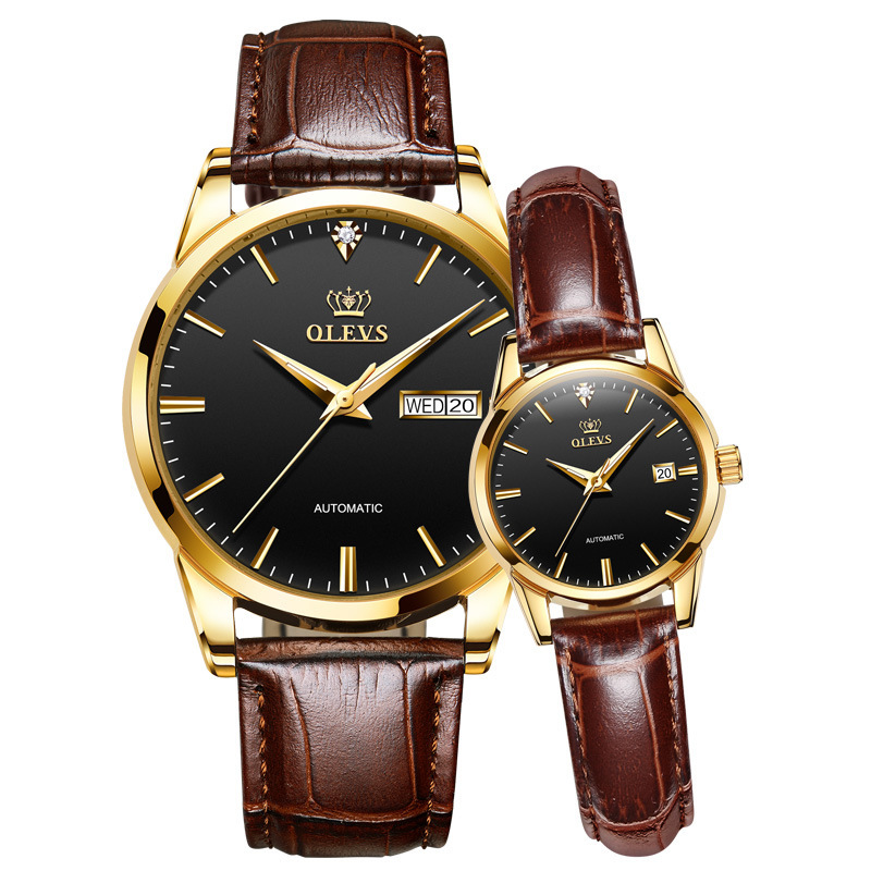 欧利时(olevs)瑞士品牌手表时尚全自动机械表高端雅气情侣手表一对