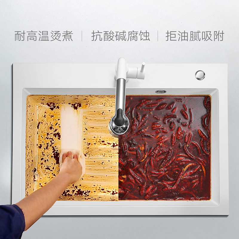悍高厨房石英石水槽粉色大双槽洗菜盆洗碗池台上台下盆带龙头套餐