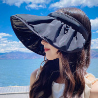波斯丹顿帽子女遮阳防晒遮脸太阳帽贝壳渔夫帽 黑色BS7241053